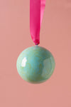 Turquoise and Pink Colourblock Bauble