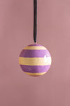 Hyacinth & Cornhusk Striped Bauble