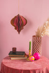 Pink & Brown Origami Lantern Hanging Decoration