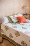 Embossed Cotton Mughal Block Print Luxury Bed Cover