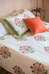 Embossed Cotton Mughal Block Print Luxury Bed Cover