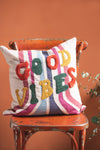 Good Vibes Embroidered Cushion Cover