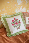 Embossed Cotton Mughal Block Print Luxury Cushion Cover