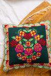 Geraldine Dark Green Rose Bouquet Cushion Cover