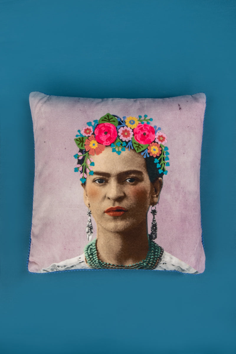 Frida Kahlo Mauve Cushion Cover