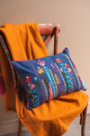 Perennials embroidered cotton Cushion Cover