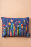 Perennials embroidered cotton Cushion Cover