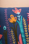 Perennials Embroidered Cotton Cushion Cover