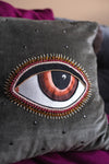 Embroidered Eye Cotton Cushion Cover