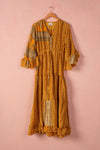 Recycled Silk Long Dress with Sleeves - small - 115
