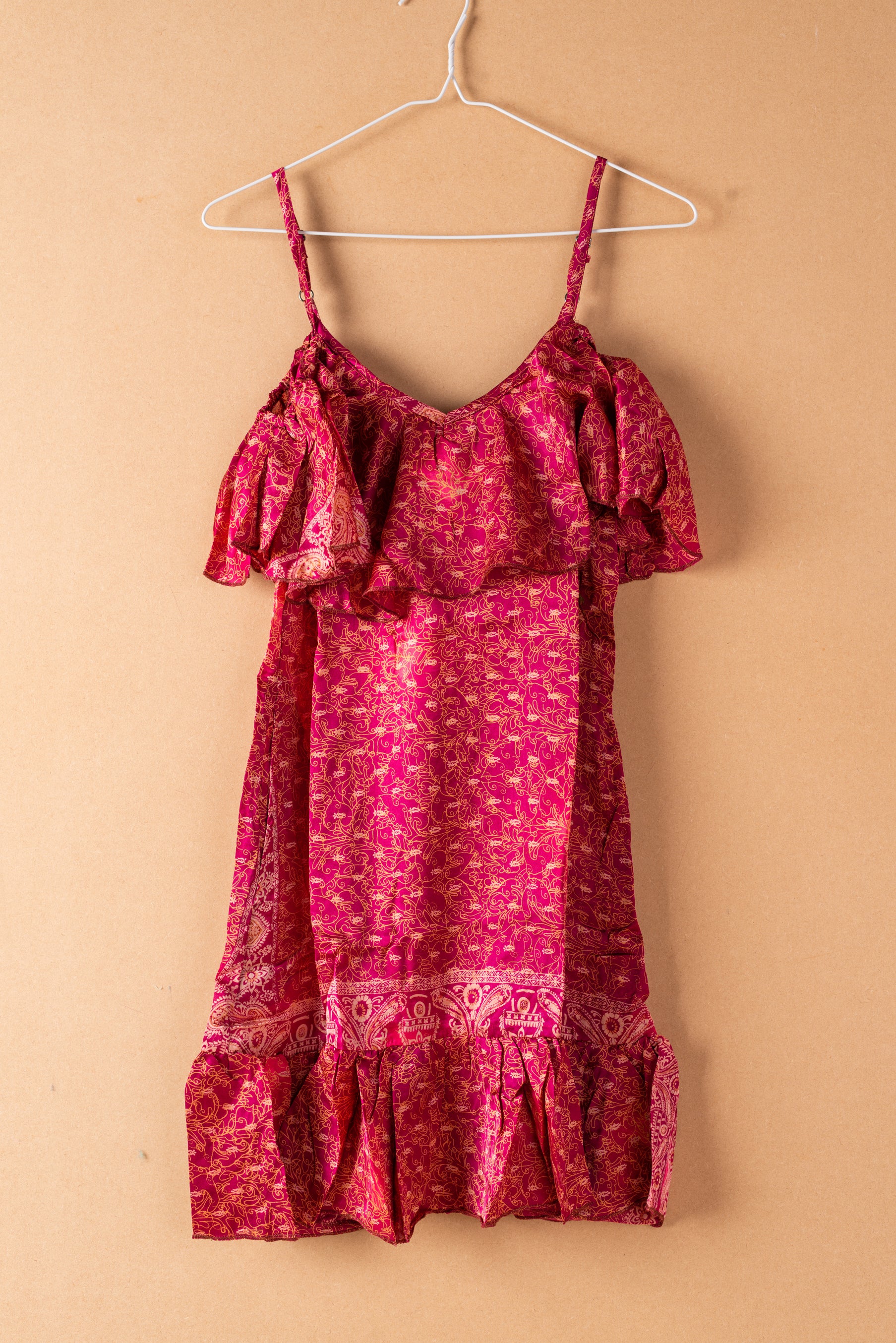 Recycled Silk Short Sleeveless Dress - small - 38