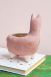 Dusty Rose Llama Earthenware Planter