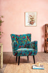 Blue Bird of Paradise Velvet Chair