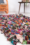 Recycled Shaggy Patterned Rag Rug