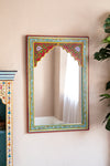 Red & Blue Hand Painted Arched Mirror