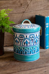 Turquoise Ceramic Storage Jar