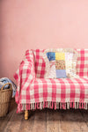 Dark Pink 100% Recycled Gingham Throw