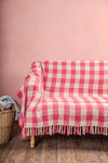 Dark Pink 100% Recycled Gingham Throw