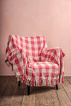 Dark Pink 100% Recycled Gingham Throw