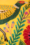 Embroidered Pheasant Cotton Cushion Cover