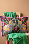 Blue Dancing Elephant Cushion Cover