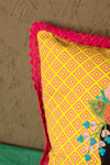 Frida Kahlo Pink/Yellow Cushion Cover