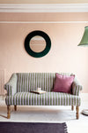 Olive and Dusty Rose Stripe Cotton Sofa