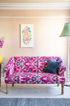 Pink Ikat Cotton Sofa