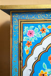 Blue Floral Hand Painted Wooden Cabinet