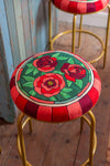 The Edith Stained Glass Roses Bar Stool