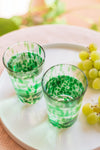 Set of Two Green Highball Glasses