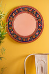 Blue Round Hand Painted Floral Mirror