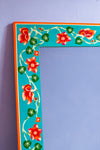 Striking Blue Floral Hand Painted Mirror