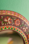 Chocolate Round Hand Painted Floral Mirror