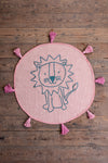 Pink Lion 100% Recycled Cotton Baby Rug with Tassels