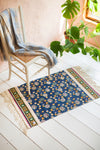 Navy Passion Flower 100% Recycled Small Rug