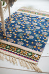 Navy Passion Flower 100% Recycled Small Rug