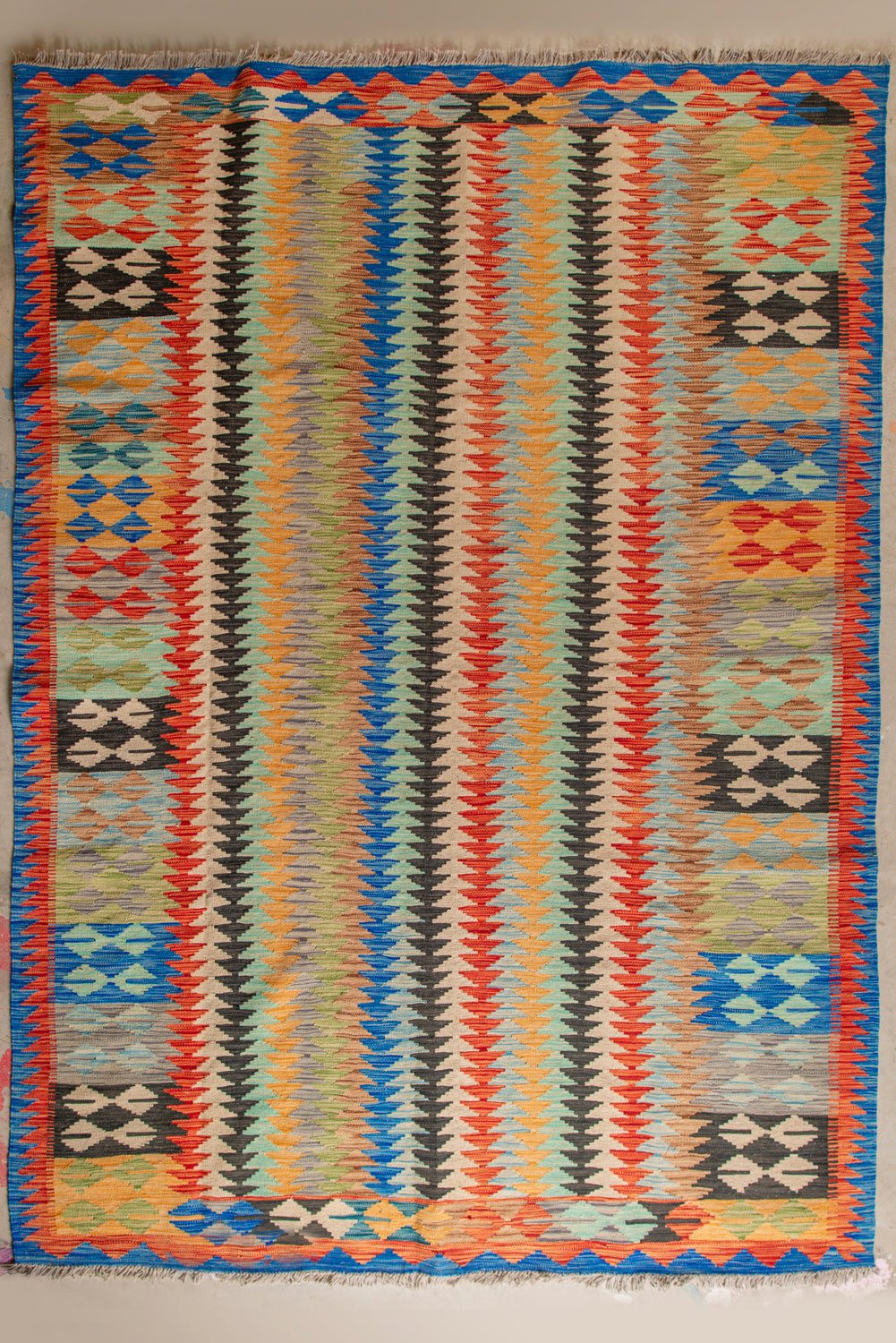 Vibrant Stripe Wool Rug