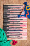 Black & Pink Woollen Recycled Rug