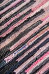 Black & Pink Woollen Recycled Rug