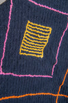 Evsa Cotton Tufted Woven Throw on  Navy Blue Base