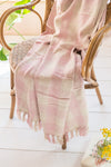 Pale Pink 100% Recycled Gingham Throw