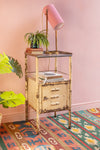 Vintage Cream Metal Side Table