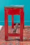Red & Blue Vintage Side Table