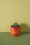 Vintage Hand Painted Wooden Pot (Re-worked) - 139