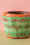 Vintage Hand Painted Wooden Pot (Re-worked) - 178