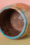 Vintage Hand Painted Wooden Pot (Re-worked) - 196