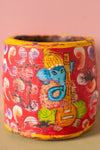 Vintage Hand Painted Wooden Pot (Re-worked) - 198