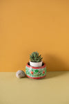 Vintage Hand Painted Wooden Pot (Re-worked) - 237