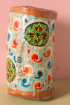 Vintage Hand Painted Wooden Pot (Re-worked) - 238